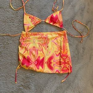 👙 bikini top w/ drawstring beach 🏝 skirt